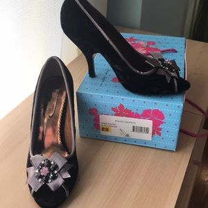 Poetic Licence Dazzling Day Black Pewter Heels